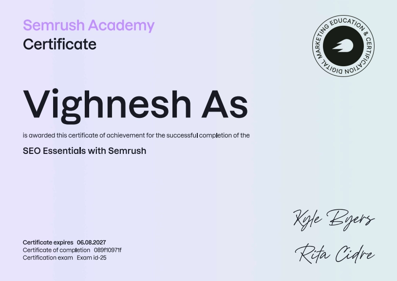 Semrush-certificate